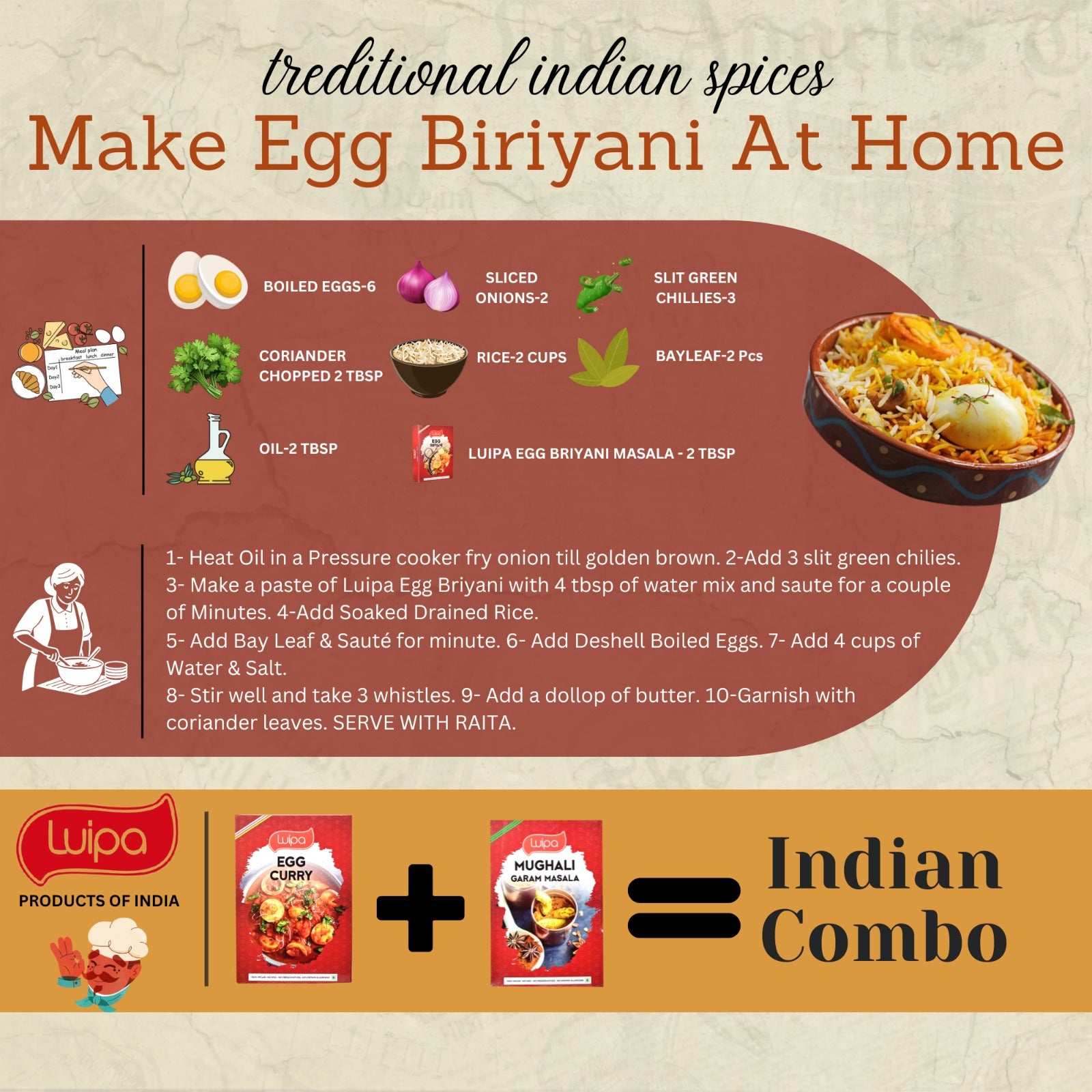 Luipa Egg Biriyani Masala 50g