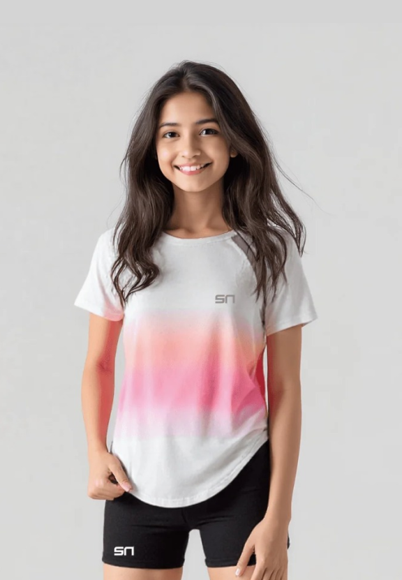 Girls Ombre Casual Sports Top