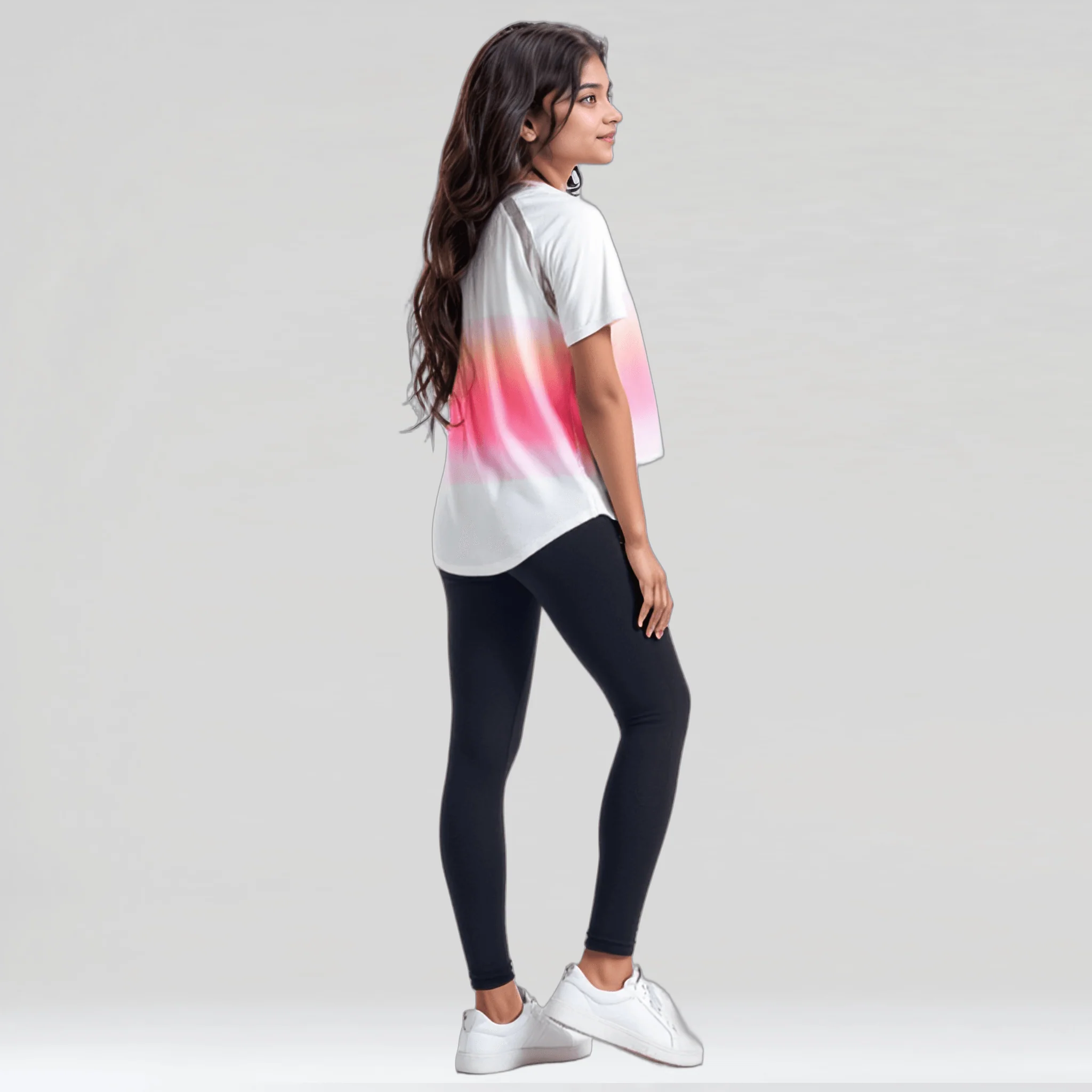 Girls Ombre Casual Sports Top