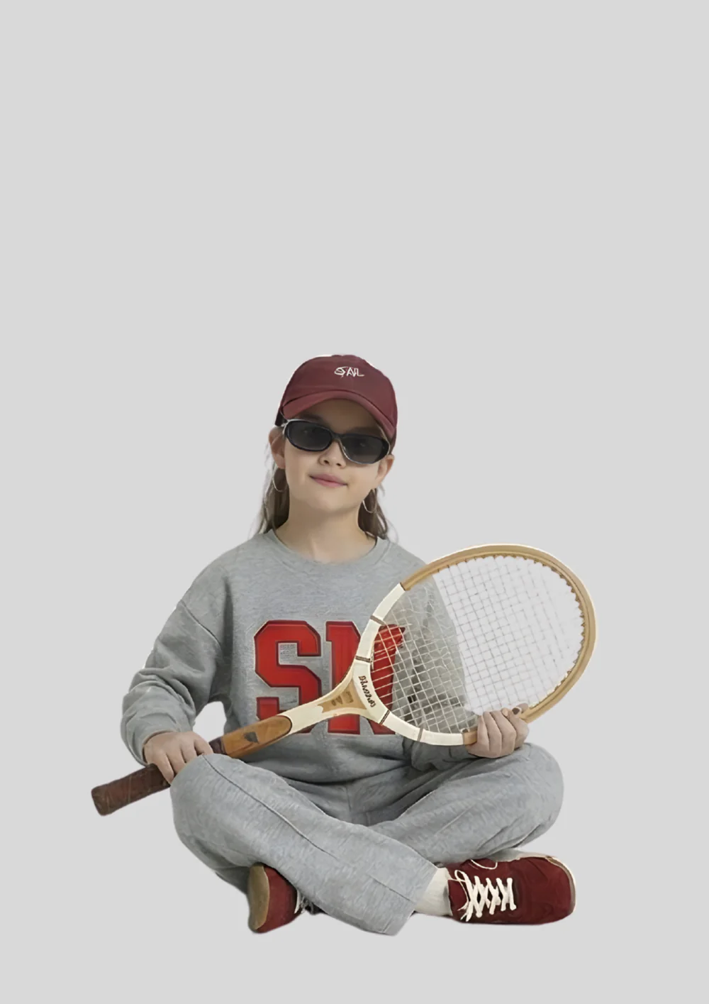 Kids SN Varsity Co-ord Set – Grey & Red