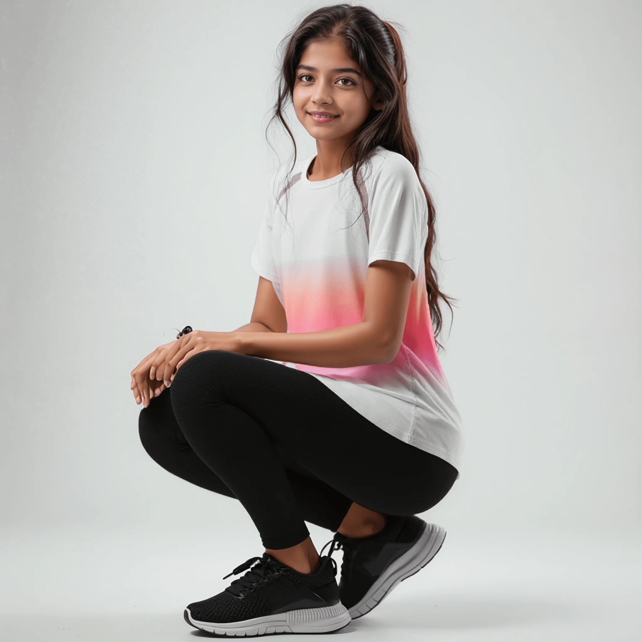 Girls Ombre Casual Sports Top