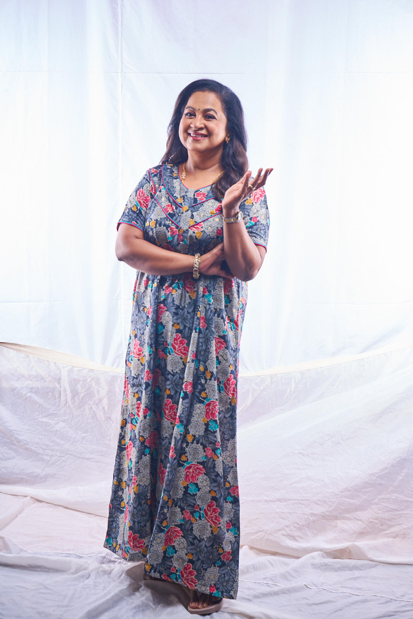 Blush Paisley Cotton Nighty -02