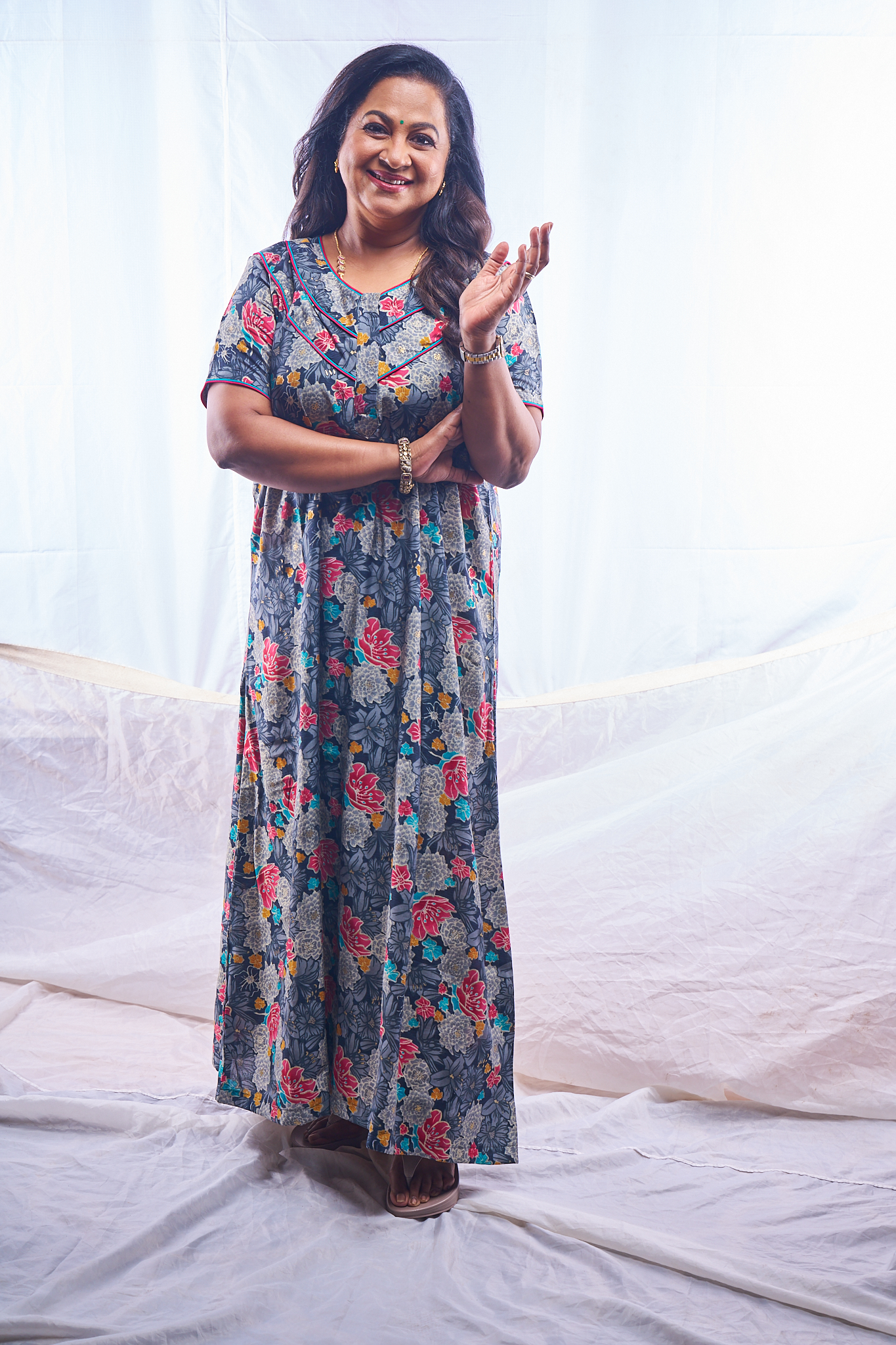 Blush Paisley Cotton Nighty -02